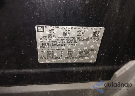 2018 GMC Terrain Sle z USA, uszkodzony, nr VIN 3GKALMEV0JL165918